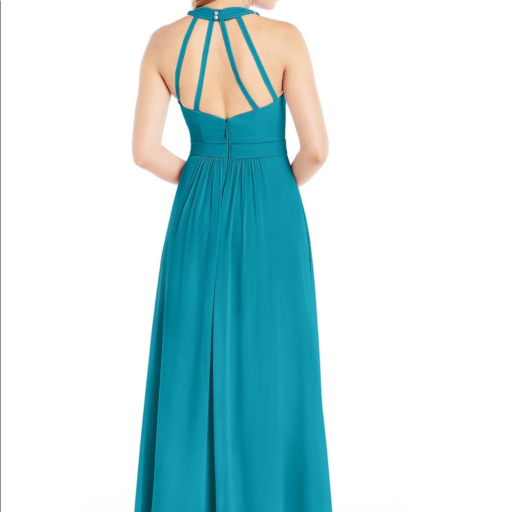 Azazie Misha Floor Length Gown in Jade